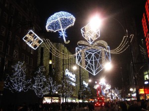 City decorations reflect a true holiday spirit.