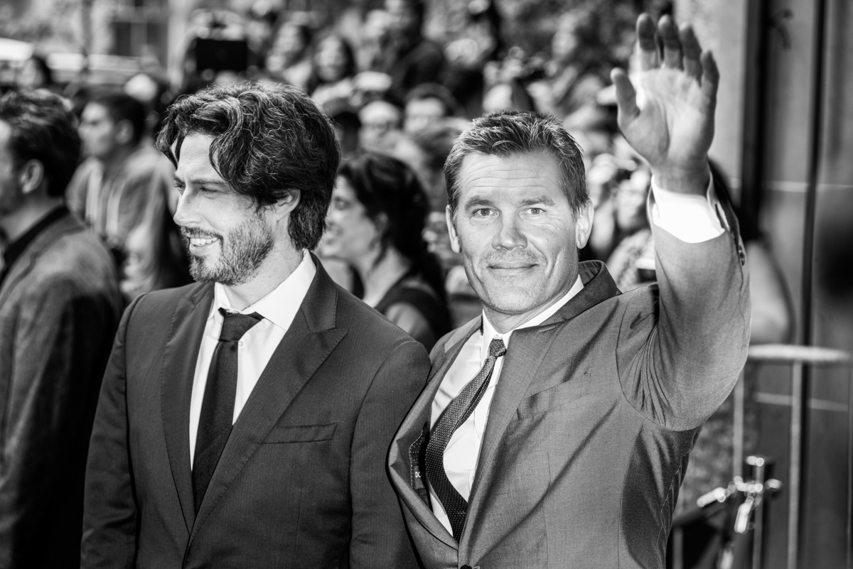 Jason Reitman (left) and Josh Brolin on the Red Carpet, heading into the Labor Day premiere.