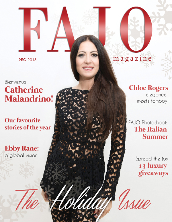 Catherine Malandrino is on our December 2013 cover. Photo by Aleyah Solomon. Graphic design by Kalynn Friesen.